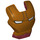 LEGO Dark Red Iron Man Visor with Gold Face, White Eyes and Black Forehead Lines (20629 / 37201)