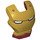 LEGO Dark Red Iron Man Visor with Gold Face, White Eyes and Rivets (77255)