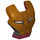 LEGO Dark Red Iron Man Visor with Gold Face, White Eyes and Silver Sides (20632)