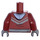LEGO Donkerrood Jacket over Dark Stone Grijs Hoodie Torso (973 / 76382)