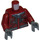 LEGO Dunkelrot Jacket over Dark Stone Grau Hoodie Torso (973 / 76382)