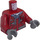 LEGO Donkerrood Jacket over Dark Stone Grijs Hoodie Torso (973 / 76382)