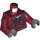 LEGO Dark Red Jacket over Dark Stone Gray Hoodie Torso (973 / 76382)