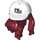 LEGO Dark Red Long Wavy Hair with White Cap with Black Logo (66980)