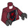 LEGO Donkerrood Miles Morales (Spider-Man) met Donkerrood Kap en Minifiguur Torso (973 / 76382)