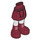 LEGO Dark Red Minidoll Hip with Curved Skirt with Dark Red Boots with White Stripes (Thick Hinge) (92820)