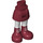 LEGO Dark Red Minidoll Hip with Curved Skirt with Dark Red Boots with White Stripes (Thick Hinge) (92820)