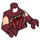 LEGO Dark Red Minifig Torso with Female Mesh Top and Webbing (973)