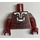 LEGO Mørkerød Minifig Torso med Iron Mand (hvid Hexagonal Plates) (973)