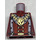 LEGO Donkerrood Minifiguur Torso zonder armen met Royalty Torso, Gold Leeuw Pendant en Bont Trim (973)