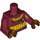 LEGO Mørkerød Minifigur Torso med Sweater med Gul Striber og Gryffindor Badge (76382 / 88585)