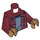 LEGO Mørkerød Ned Leeds med Plaid Skjorte Minifig Torso (973 / 76382)