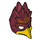 LEGO Rouge foncé Phoenix Masquer avec Jaune Le bec avec Gold Headpiece (16656 / 17402)