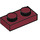 LEGO Donkerrood Plaat 1 x 2 (3023 / 28653)