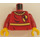 LEGO Dunkelrot Quidditch Uniform Torso mit Dark rot Arme und Gelb Hände (973 / 73403)
