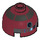 LEGO Rojo oscuro Circular Ladrillo 2 x 2 Dome Parte superior (Undetermined Espiga - To be deleted) con Plateado Band y Azul Dot y Rojo y Azul Botones (13314)