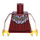 LEGO Donkerrood Royalty Torso met Gold Leeuw Pendant en Bont Trim (973 / 76382)