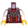 LEGO Donkerrood Royalty Torso met Gold Leeuw Pendant en Bont Trim (973 / 76382)