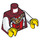 LEGO Dunkelrot Royalty Torso mit Gold Lion Pendant und Fur Trim (973 / 76382)