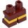 LEGO Dark Red Short Legs with Yellow Stripe (16709 / 41879)