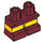 LEGO Dunkelrot Kurz Beine mit Gelb Stripe (16709 / 41879)
