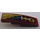 LEGO Donkerrood Helling 1 x 4 Gebogen met Gold Vleugel en Pijp Links Kant Sticker (11153)