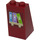 LEGO Dunkelrot Steigung 2 x 2 x 3 (75°) mit Hanging Basket auf Vorderseite und Bookshelf auf Der Rücken Aufkleber Solide Stollen (98560)