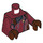 LEGO Donkerrood Star-Lord met Donkerrood Poten en Helm Minifiguur Torso (973 / 76382)