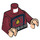 LEGO Donkerrood Star-Lord met Korte benen Minifiguur Torso (973 / 76382)