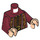 LEGO Dunkelrot Torso Ornate Robe mit Lang Scarves, Gold, Reddish Braun und Dark Braun Details Muster (973 / 76382)