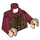 LEGO Donkerrood Torso Ornate Robe met Lang Scarves, Gold, Reddish Brown en Dark Brown Details Patroon (973 / 76382)