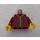 LEGO Mørkerød Torso med 3 Gold Clasps (973 / 76382)