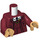 LEGO Donkerrood Trein Conductor Minifiguur Torso (973 / 76382)