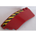 LEGO Dark Red Wedge Curved 3 x 8 x 2 Left with Black and Yellow Stripes Sticker (41750)