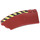 LEGO Dark Red Wedge Curved 3 x 8 x 2 Left with Black and Yellow Stripes Sticker (41750)