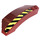 LEGO Dark Red Wedge Curved 3 x 8 x 2 Right with Black and Yellow Stripes Sticker (41749)