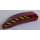 LEGO Dark Red Wedge Curved 3 x 8 x 2 Right with Black and Yellow Stripes Sticker (41749)