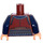 LEGO Donkerrood Wong met Donkerrood Robe en Dark Blauw Poten Minifiguur Torso (973 / 76382)