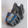 LEGO Dark Stone Gray Bionicle Toa Foot with Ball Joint with Silver Hatch and White Arrow Sticker (Rounded Tops) (32475)