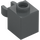 LEGO Dark Stone Gray Brick 1 x 1 with Vertical Clip (Open &#039;O&#039; Clip, Hollow Stud) (60475 / 65460)