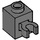 LEGO Dark Stone Gray Brick 1 x 1 with Vertical Clip (Open &#039;O&#039; Clip, Hollow Stud) (60475 / 65460)