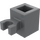 LEGO Dark Stone Gray Brick 1 x 1 with Vertical Clip (&#039;U&#039; Clip, Solid Stud) (30241 / 60475)