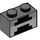 LEGO Dark Stone Gray Brick 1 x 2 with Minecraft Black Lines with Bottom Tube (3004 / 37227)