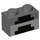 LEGO Gris pierre foncé Brique 1 x 2 avec Minecraft Noir Lines avec tube inférieur (3004 / 37227)