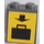 LEGO Dark Stone Gray Brick 1 x 2 x 2 with Black Lugage, Arrow Sticker with Inside Axle Holder (3245)