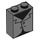 LEGO Dark Stone Gray Brick 1 x 2 x 2 with Frankenstein Jacket Decoration with Inside Stud Holder (3245 / 69295)