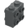 LEGO Dark Stone Gray Brick 1 x 2 x 2 with Studs on Opposite Sides (80796)