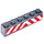 LEGO Dark Stone Gray Brick 1 x 6 with Red and White Danger Stripes Sticker (3009)