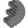 LEGO Dark Stone Gray Brick 10 x 10 Round Corner with Tapered Edge (58846)