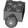 LEGO Dunkles Steingrau Backstein 2 x 2 mit Kugelgelenk und Axlehole mit Löchern im Ball (57909)